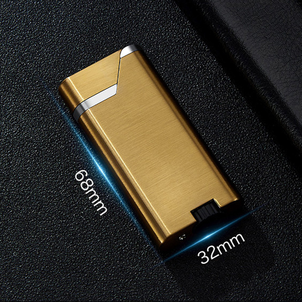 Ultra Thin Lighter Shell Open Torch Metal Straight Flame Butane Gas Lighters Outdoor Windproof Barbecue Tool Smoking Accessories W260202