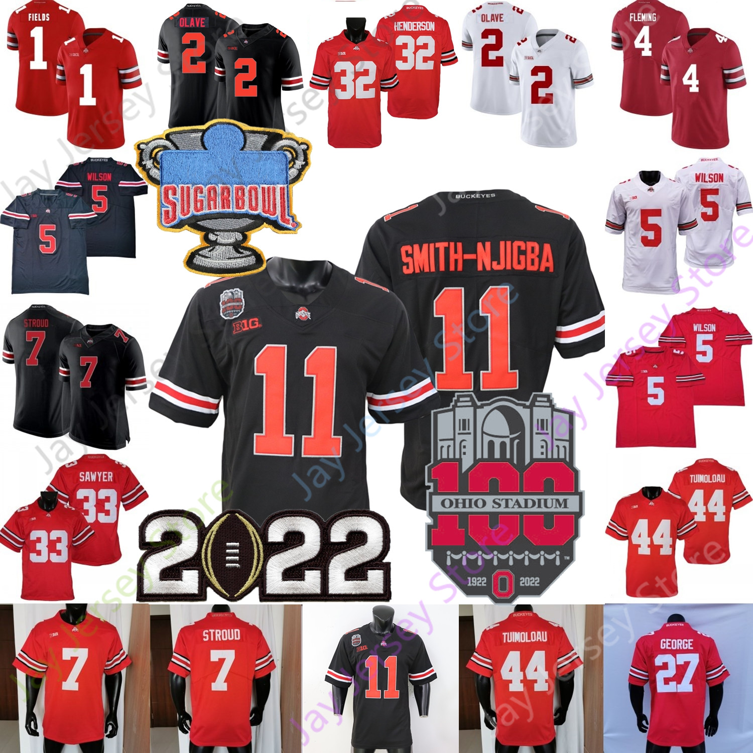 NCAA College Ohio State Buckeyes Football Jersey C.J. Stroud TreVeyon Henderson Jaxon Smith-Njigba Harrison Jr. TUIMOLOAU Sawyer Bosa Elliott Wilson Fields George, Youth white no extra patch
NCAA College Ohio State Buckeyes Football Jersey C.J. Stroud TreVeyon Henderson Jaxon Smith-Njigba Harrison Jr. TUIMOLOAU Sawyer Bosa Elliott Wilson Fields George, Youth white no extra patch