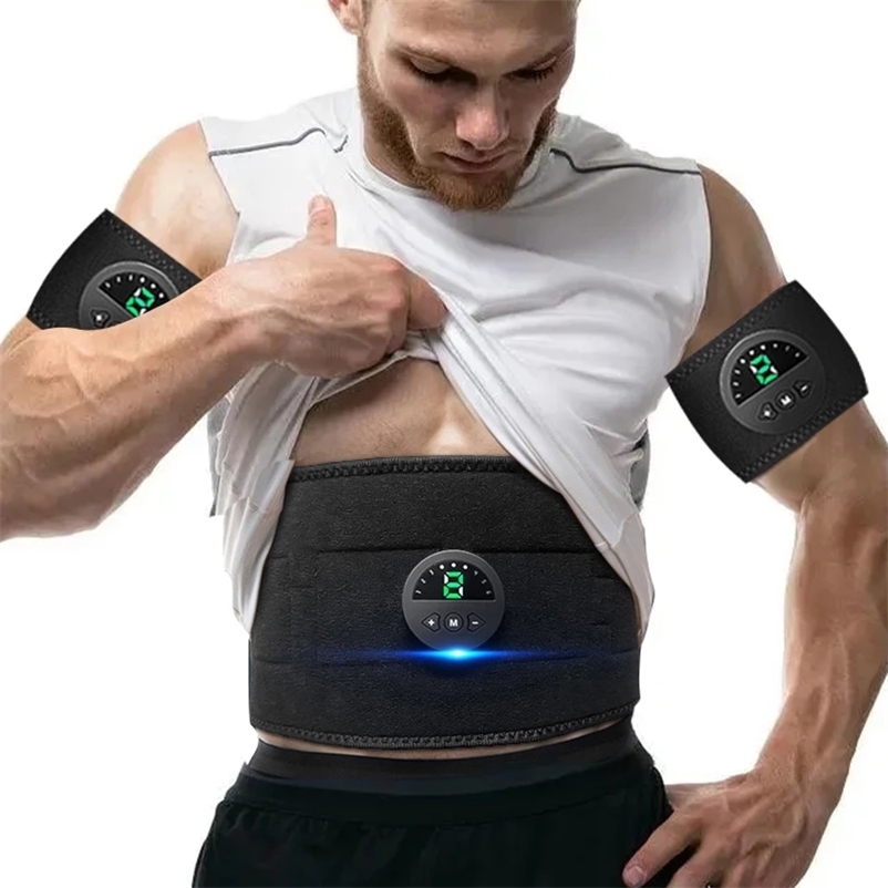 Portable Slim Equipment Electric Abs EMS Muscle Stimulation Toning Training Slimming Belt Massager Abdominal Trainer Waist Fitness Machine Professiona