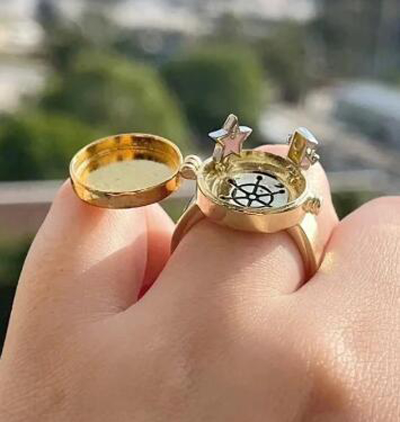BFF Cute Anime Ring Women Girls Open Adjustable Cover Ring Gold Rings for Forever Close Friend Gift