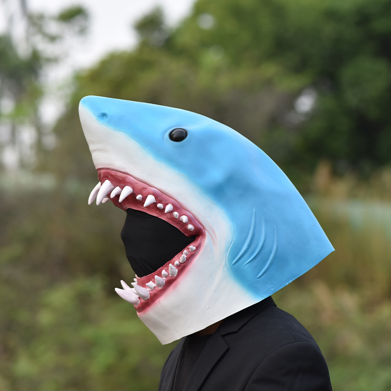 Party Masks Shark Latex Mask Unisex Halloween Masquerade Party Cosplay Headgear Novelty Animal Head Costume Props 220915