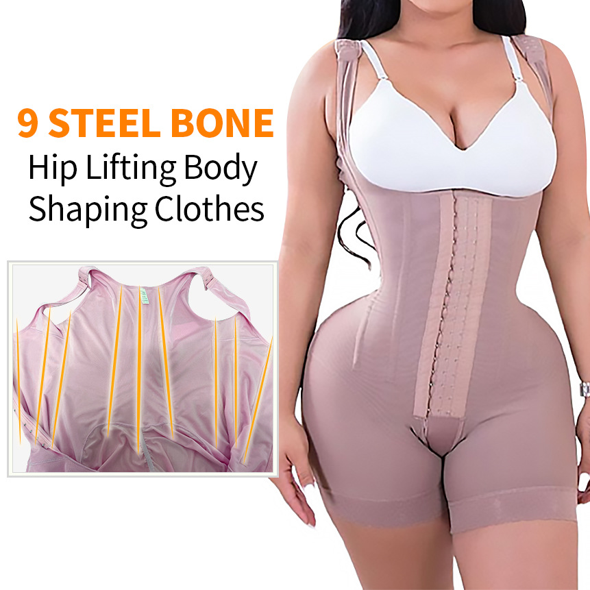 

Women's Shapers Woman Open Bust Tummy Control Shapewear Postpartum Body Shaper Post Liposuction Bodysuit Hook Eye High Waist Fajas