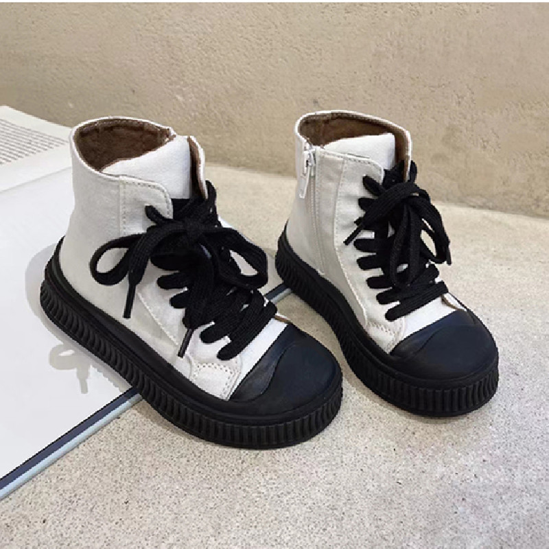 Boots Children s High Top Sneakers Kids Girls Canvas Casual Shoes Lace Up Flat Baby Infant Toddler Winter boys 21 30 220915