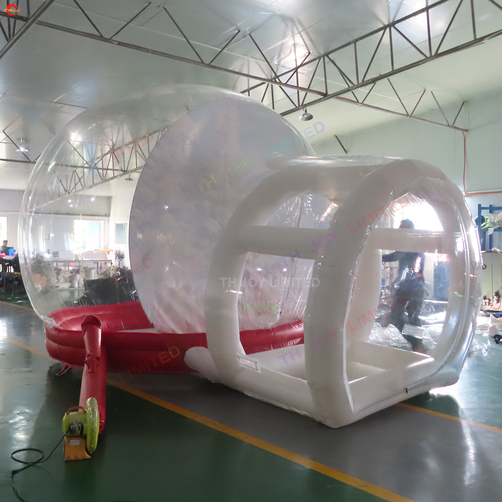 Delivery outdoor activities 4x3m 5x3m giant Christmas Inflatable Snow Globe with tunnel for