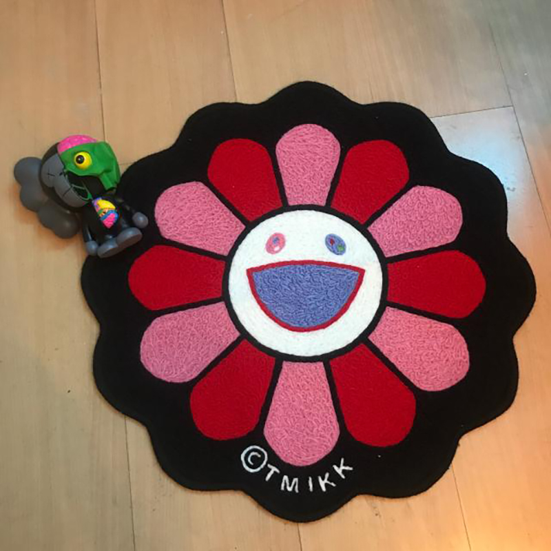 Home Furnishings Aesthetics Carpet Sunflower Takashi Murakami Area Rug Hypebeast Parlor Bedroom Playroom Trending Sneakers Floor Mat Supplier