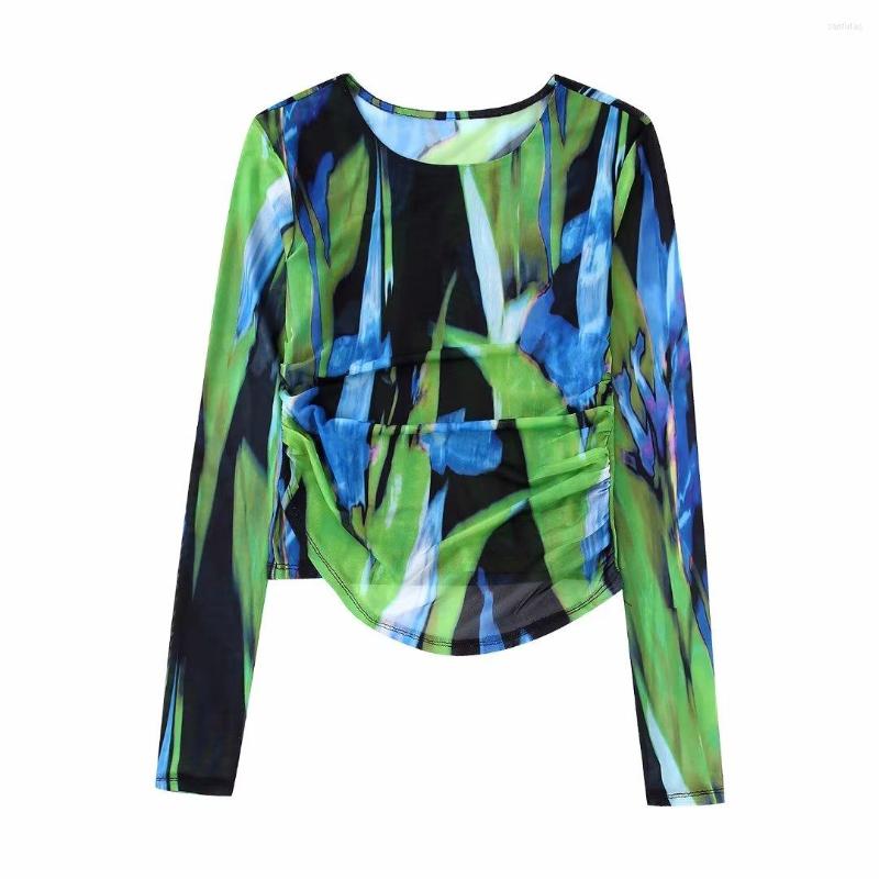 Women's Blouses Women 2022 Fashion Side Pleats Printed Tulle Vintage O Neck Long Sleeve Female Shirts Blusas Chic Tops, 01
Women's Blouses Women 2022 Fashion Side Pleats Printed Tulle Vintage O Neck Long Sleeve Female Shirts Blusas Chic Tops, 01