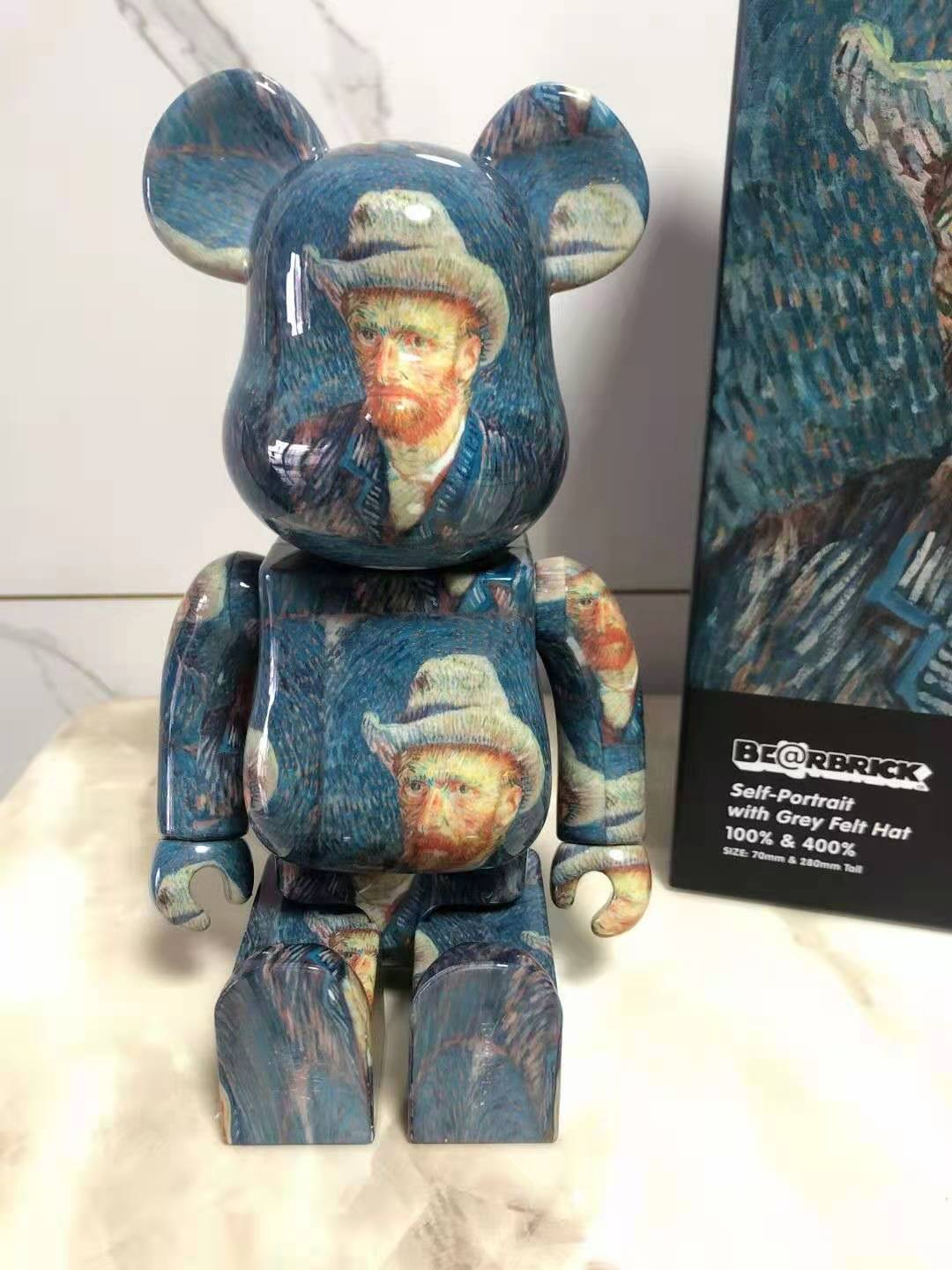 New 400% Bearbrick Action & Toy Figures 28cm Vincent Van Gogh Museum Limited Collection Fashion Accessories Medicom Toys