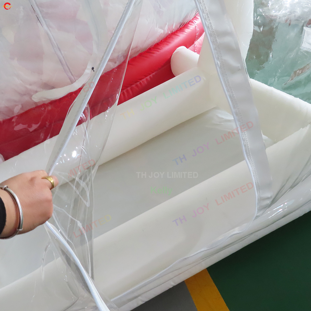 Delivery outdoor activities 4x3m 5x3m giant Christmas Inflatable Snow Globe with tunnel for