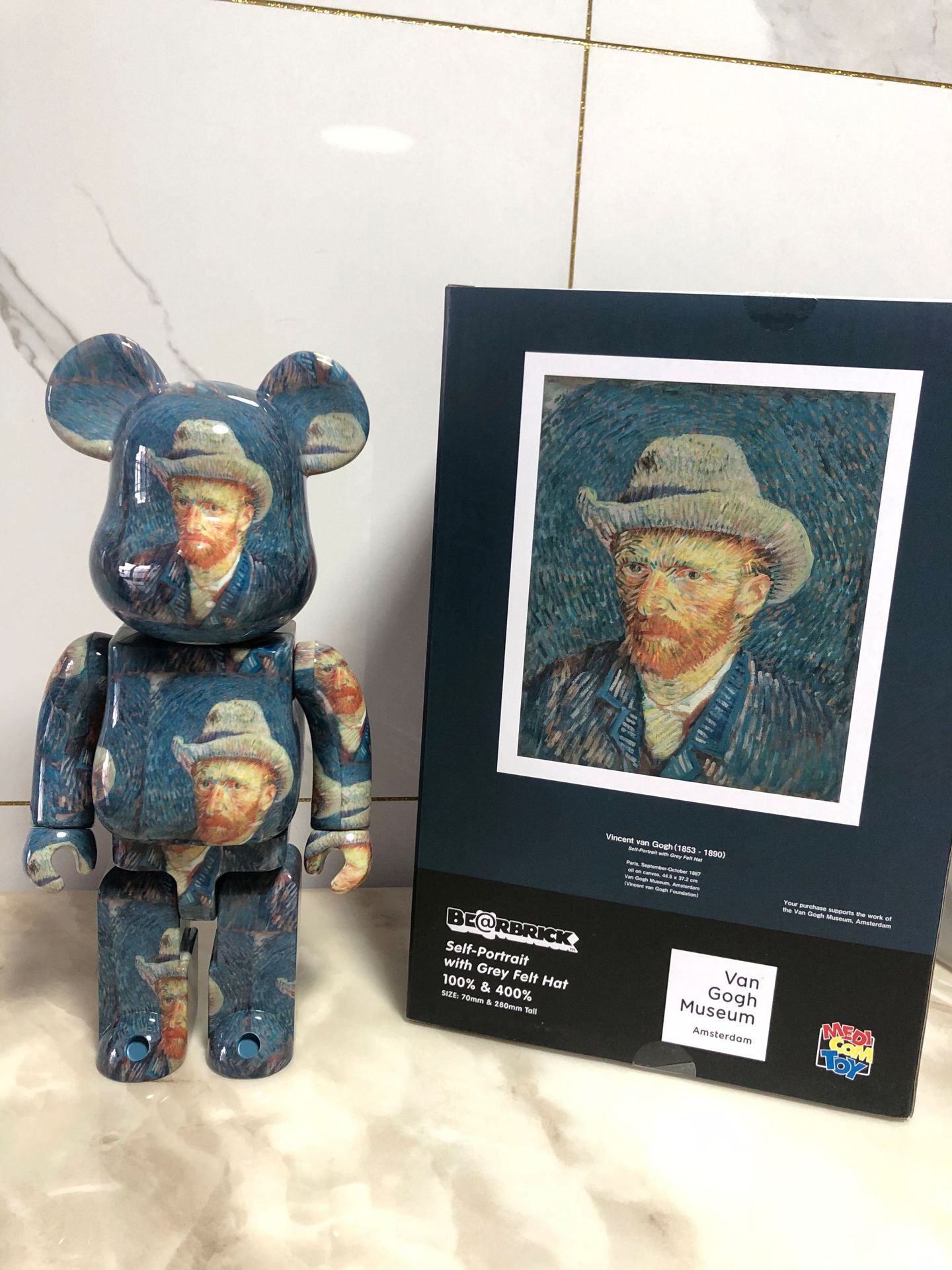 New 400% Bearbrick Action & Toy Figures 28cm Vincent Van Gogh Museum Limited Collection Fashion Accessories Medicom Toys
