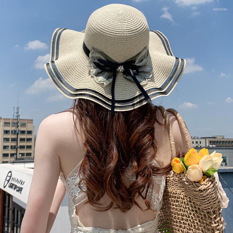 Wide Brim Hats YQYXCY Beach Big Eaves Edge Straw Summer Hat Female Korean Letter Bow Ribbon Romantic Mesh Sun Women, Khaki
Wide Brim Hats YQYXCY Beach Big Eaves Edge Straw Summer Hat Female Korean Letter Bow Ribbon Romantic Mesh Sun Women, Khaki