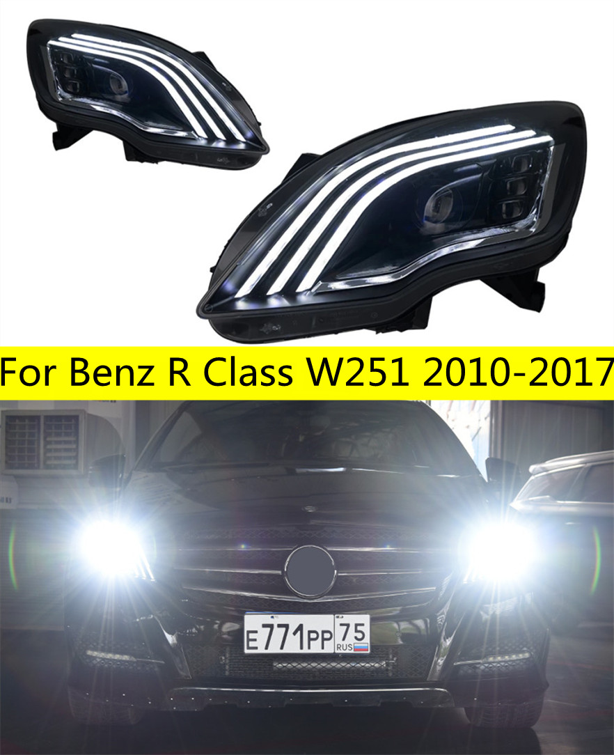 Headlight For 2010-17 Benz R Class W251 R300 R350 R500 Maybach Style Head Lights Replacement DRL Lighthouse Projector Facelift