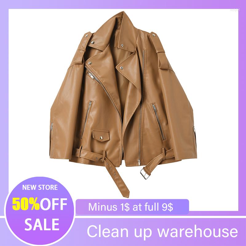 Women's Jackets Spring Autumn Faux Leather Punk Women Loose Casual PU Coat Female Drop-shoulder Motorcycles Locomotive Outwear With Belt, White
Women's Jackets Spring Autumn Faux Leather Punk Women Loose Casual PU Coat Female Drop-shoulder Motorcycles Locomotive Outwear With Belt, White