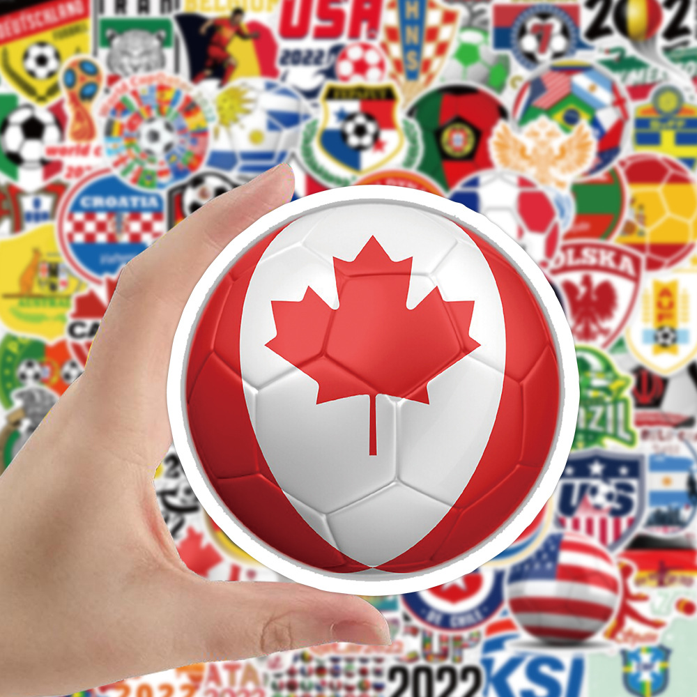 100pcs Waterproof Laptop Car World Football Cup Stickers Graffiti Patches Decals for Motorcycle Luggage Skateboard and Home Appliance