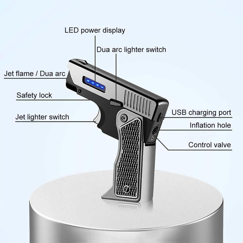 Unique Lighter Windproof Gas-Electric Plasma USB Rechargable Lighters Gift for Men Folding Gun Butane Torch Turbo Jet Flame Cigar Lighter
Unique Lighter Windproof Gas-Electric Plasma USB Rechargable Lighters Gift for Men Folding Gun Butane Torch Turbo Jet Flame Cigar Lighter