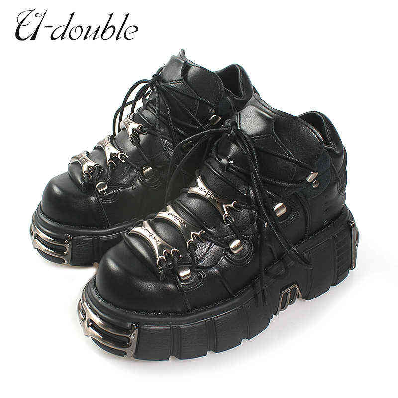 Boots U-DOUBLE Brand Punk Style Women Shoes Lace-up heel height 6CM Platform Shoes Woman Gothic Ankle Boots Metal Decor Woman Sneakers T220915, Black
Boots U-DOUBLE Brand Punk Style Women Shoes Lace-up heel height 6CM Platform Shoes Woman Gothic Ankle Boots Metal Decor Woman Sneakers T220915, Black