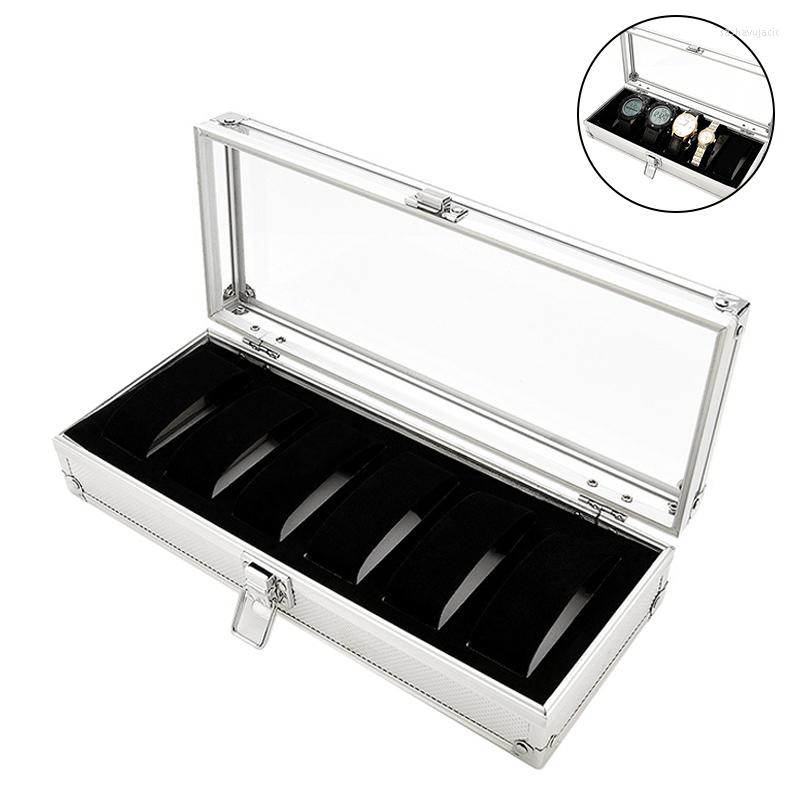 Watch Boxes 6 Slots Box Aluminum Display Case Organizer Jewelry Storage Tray Store The Light And Easy To Carry
Watch Boxes 6 Slots Box Aluminum Display Case Organizer Jewelry Storage Tray Store The Light And Easy To Carry