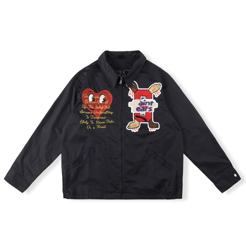 22fw Autumn Winter USA Japan Collaborate Coat Men Women High Street Love Heat Outerwear Wind Proof Towel embroidery Jacket, Black
22fw Autumn Winter USA Japan Collaborate Coat Men Women High Street Love Heat Outerwear Wind Proof Towel embroidery Jacket, Black