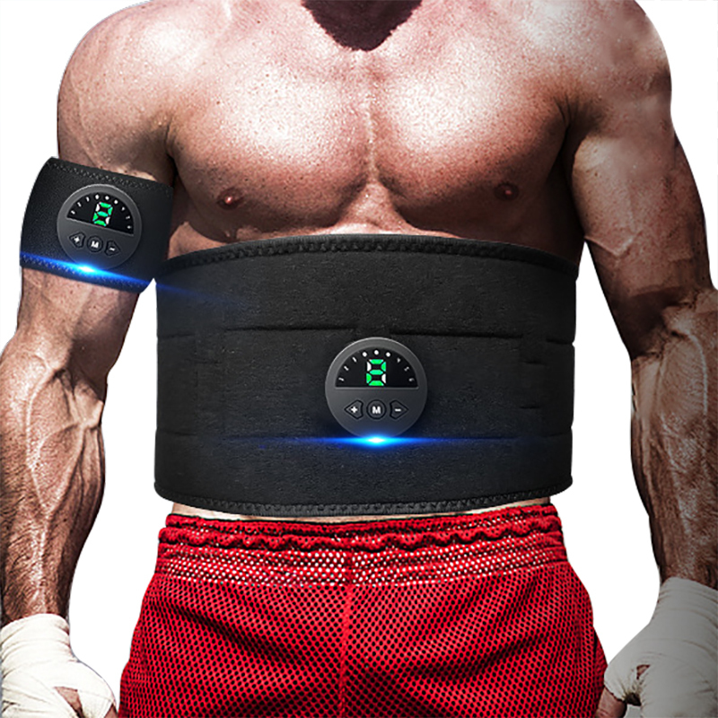 Portable Slim Equipment Electric Abs EMS Muscle Stimulation Toning Training Slimming Belt Massager Abdominal Trainer Waist Fitness Machine Professiona