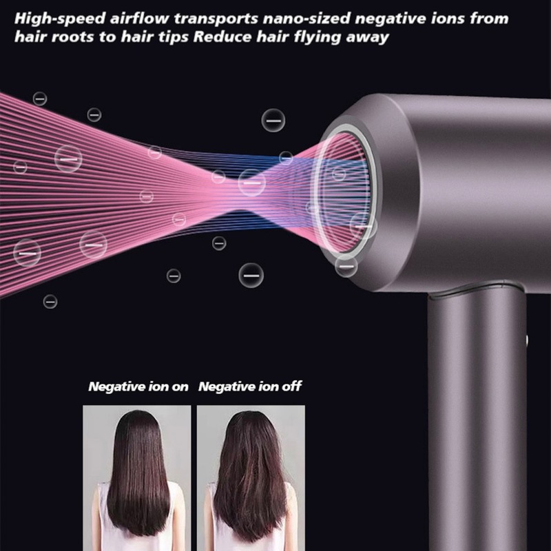 Hair Dryers Negative Ion Professional With Flyaway Attachment Multifunction Temperature Control For Salon Style Tool 220916