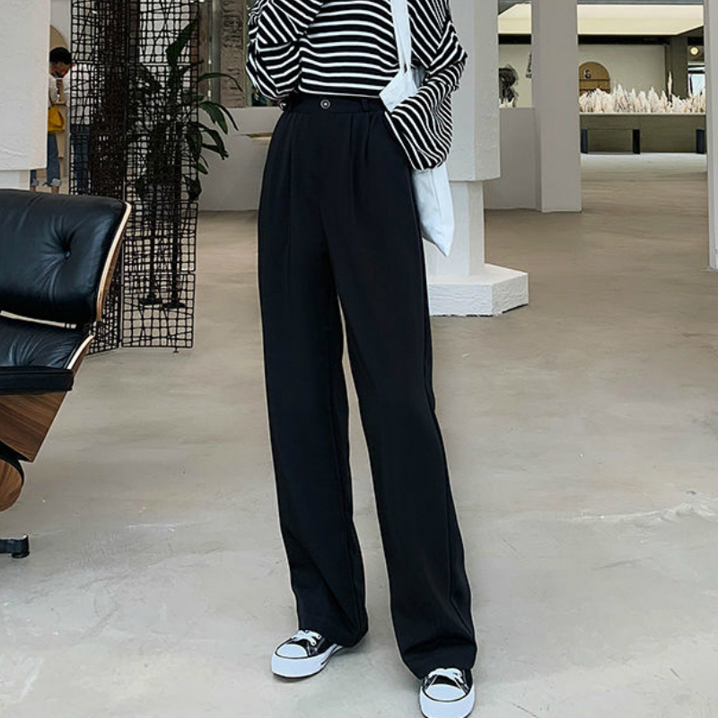 Women's Pants Capris Casual Pants Women Vintage Pure Burgundy Office Lady Long Trousers Summer Soft Elegant Pockets Minimalist Femme Chic Streetw