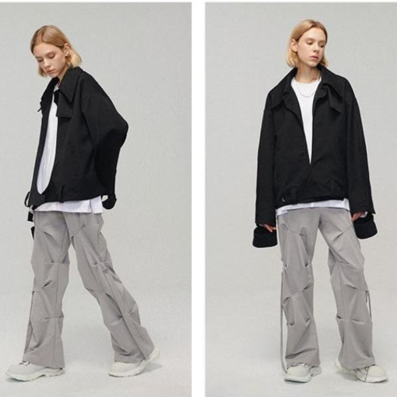 Women's Capris Feiernan Harajuku Cargo Pants for Women Grey Fashion Female High Waist Trousers Hip Hop Baggy Oversized Wide Leg Bottoms 220916 Z2