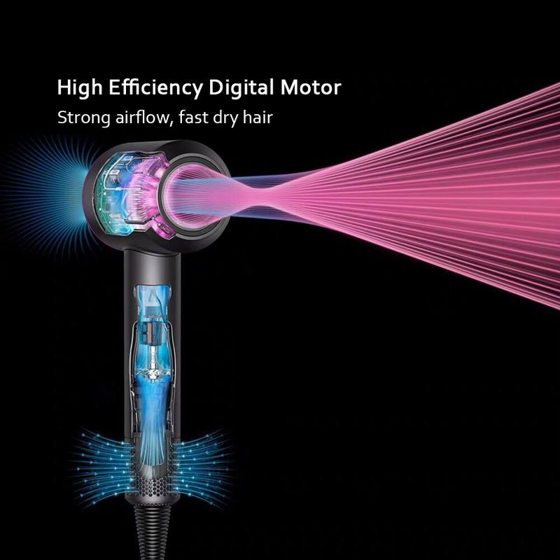 Hair Dryers Negative Ion Professional With Flyaway Attachment Multifunction Temperature Control For Salon Style Tool 220916