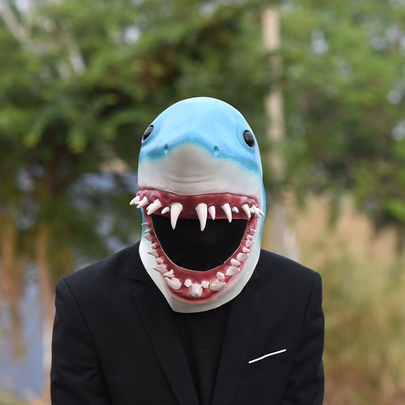 Party Masks Shark Latex Mask Unisex Halloween Masquerade Party Cosplay Headgear Novelty Animal Head Costume Props 220915