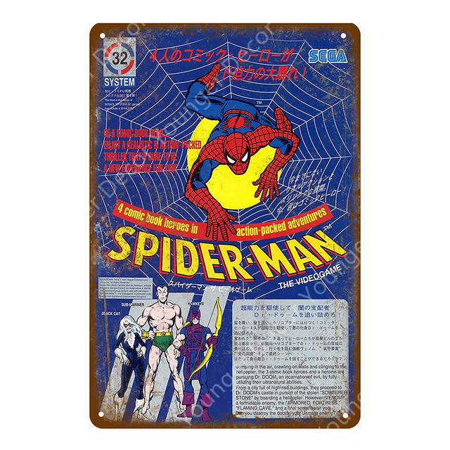 Video Game Poster Play Gaming Metal Painting Tin Signs Gamer Wall Sticker For Pub Bar Club Home Room Decor Vintage Sega Plaque