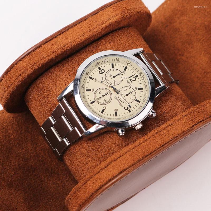Watch Boxes Product Single Box Pu Leather Brown Slots Flexible Bracket Holder For Business Travel Storage Easy To Carry
Watch Boxes Product Single Box Pu Leather Brown Slots Flexible Bracket Holder For Business Travel Storage Easy To Carry