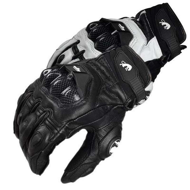 Five Fingers Gloves Motorcycle black Racing Genuine Leather Motorbike white Road Team Glove men summer winter 220916