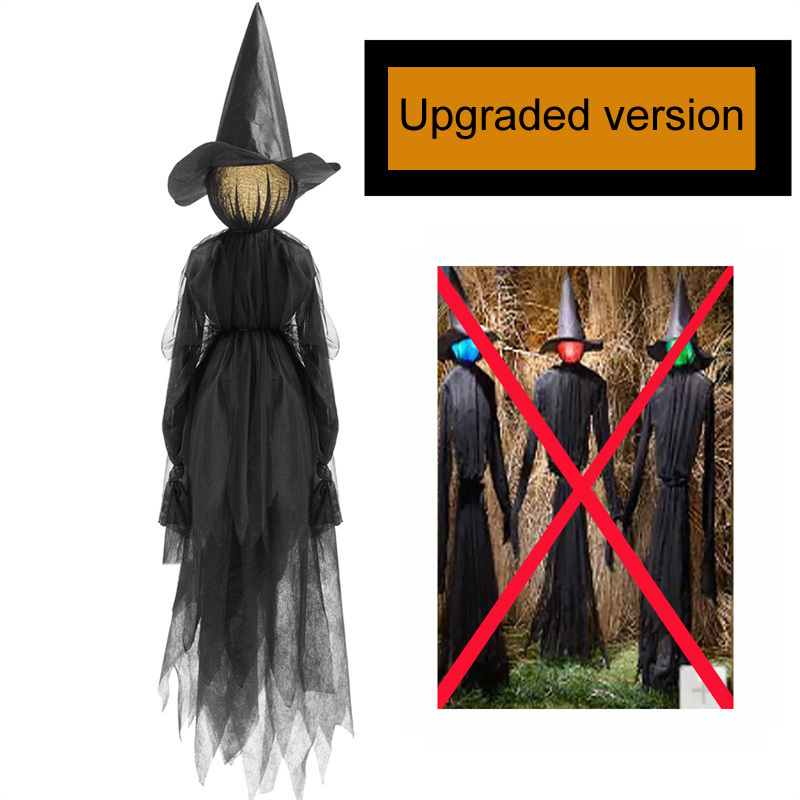 Party Decoration Halloween Decorations Light-Up Witches with Stakes Outdoor Holding Hands Screaming Witches Sound Activated Sensor Decor Dropship 2209