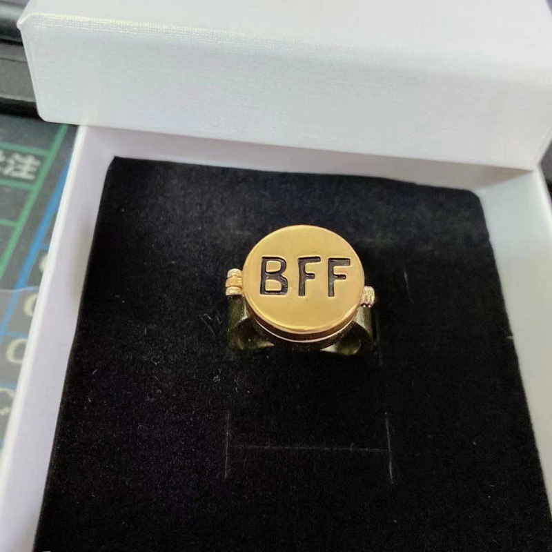 BFF Cute Anime Ring Women Girls Open Adjustable Cover Ring Gold Rings for Forever Close Friend Gift