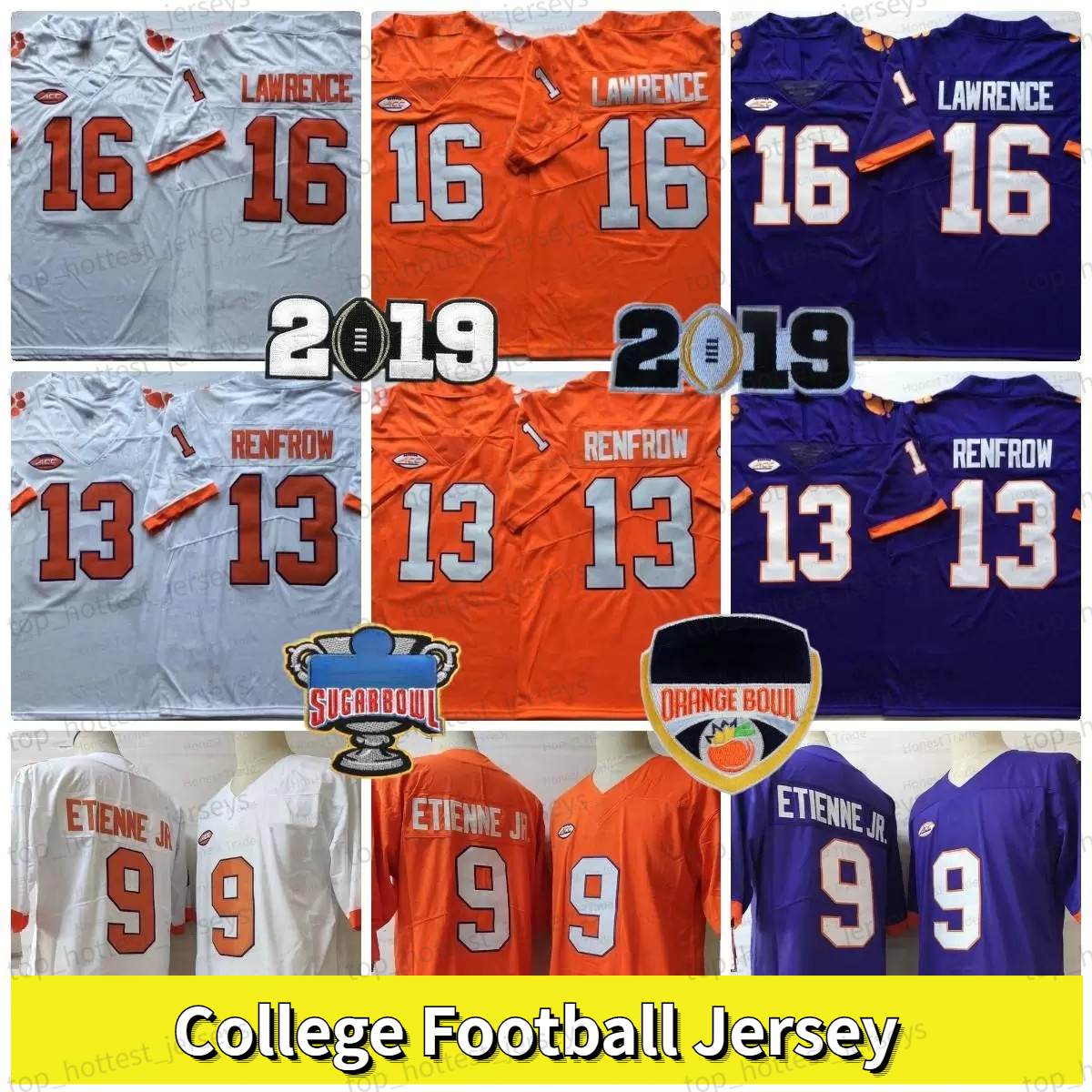 NCAA 16 Trevor Lawrence Football Jersey College Clemson Tigers Deshaun Watson Travis Etienne Jr 13 Hunter Renfrow Orange Purple White Stitched Mens Jerseys, Men+orange bowl
NCAA 16 Trevor Lawrence Football Jersey College Clemson Tigers Deshaun Watson Travis Etienne Jr 13 Hunter Renfrow Orange Purple White Stitched Mens Jerseys, Men+orange bowl