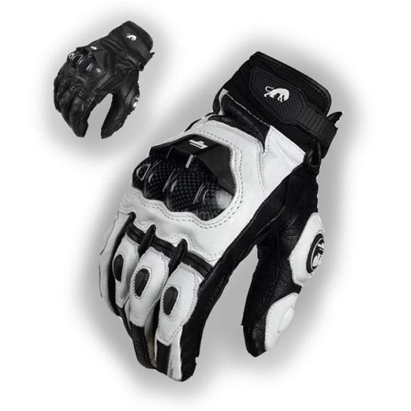 Five Fingers Gloves Motorcycle black Racing Genuine Leather Motorbike white Road Team Glove men summer winter 220916