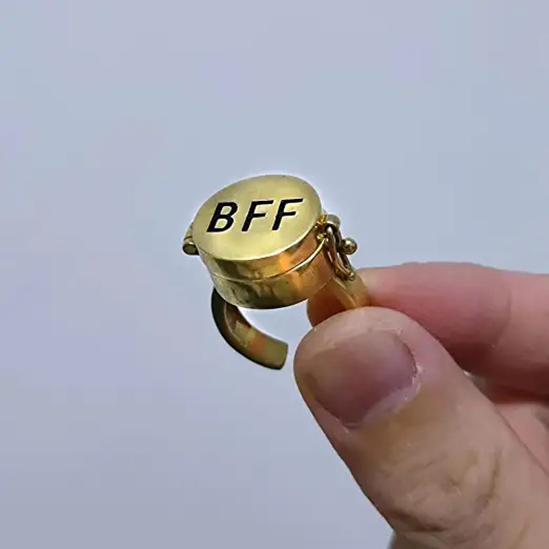 BFF Cute Anime Ring Women Girls Open Adjustable Cover Ring Gold Rings for Forever Close Friend Gift