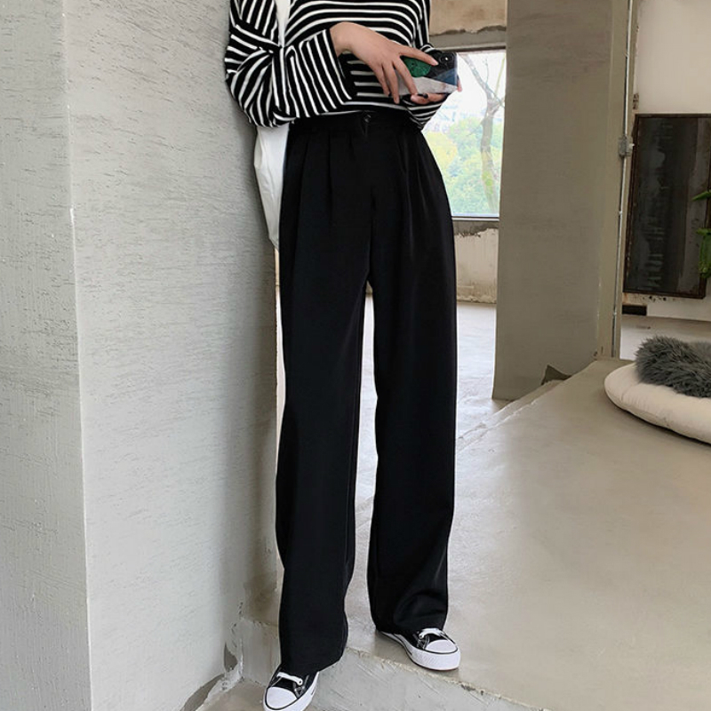 Women's Pants Capris Casual Pants Women Vintage Pure Burgundy Office Lady Long Trousers Summer Soft Elegant Pockets Minimalist Femme Chic Streetw