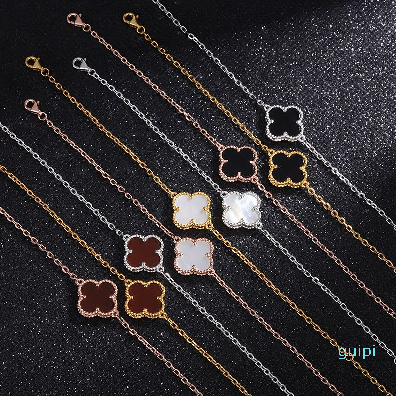 2022 new fashion 18K Gold Brand Clover Designer Charm Bracelets Luxury Brand Red White Black Shell Pendant Link Bracelet Jewelry for Women Gift top quality
2022 new fashion 18K Gold Brand Clover Designer Charm Bracelets Luxury Brand Red White Black Shell Pendant Link Bracelet Jewelry for Women Gift top quality