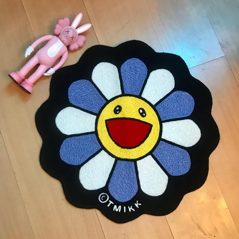 Home Furnishings Aesthetics Carpet Sunflower Takashi Murakami Area Rug Hypebeast Parlor Bedroom Playroom Trending Sneakers Floor Mat Supplier