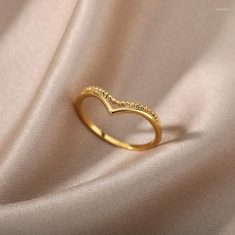 Cluster Rings Geometric V Shape For Women Stainless Steel Thin Bead Chain Finger Ring Fashion Wedding Engagement Jewelry Gift FemmeCluster
Cluster Rings Geometric V Shape For Women Stainless Steel Thin Bead Chain Finger Ring Fashion Wedding Engagement Jewelry Gift FemmeCluster