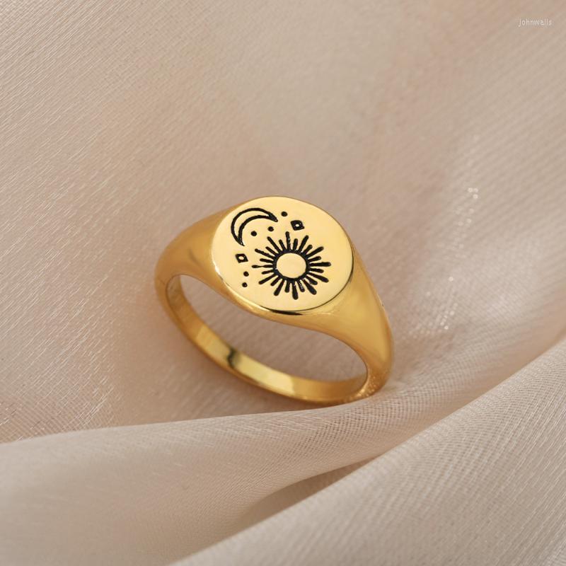 Cluster Rings Sun And Moon For Women Stainless Steel Punk Vintage Finger Ring Gothic Wedding Aesthetic Exaggeration Jewelry GiftCluster
Cluster Rings Sun And Moon For Women Stainless Steel Punk Vintage Finger Ring Gothic Wedding Aesthetic Exaggeration Jewelry GiftCluster