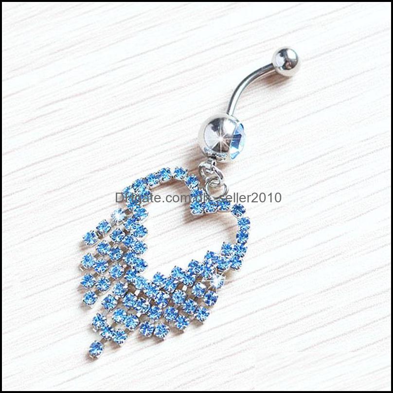 Navel Bell Button Rings 5 Colors Mix Heart Style Alloy Umbilical Ring Belly Button Navel Rings Body Piercing Jewelry D Dhseller2010 Dh3J0