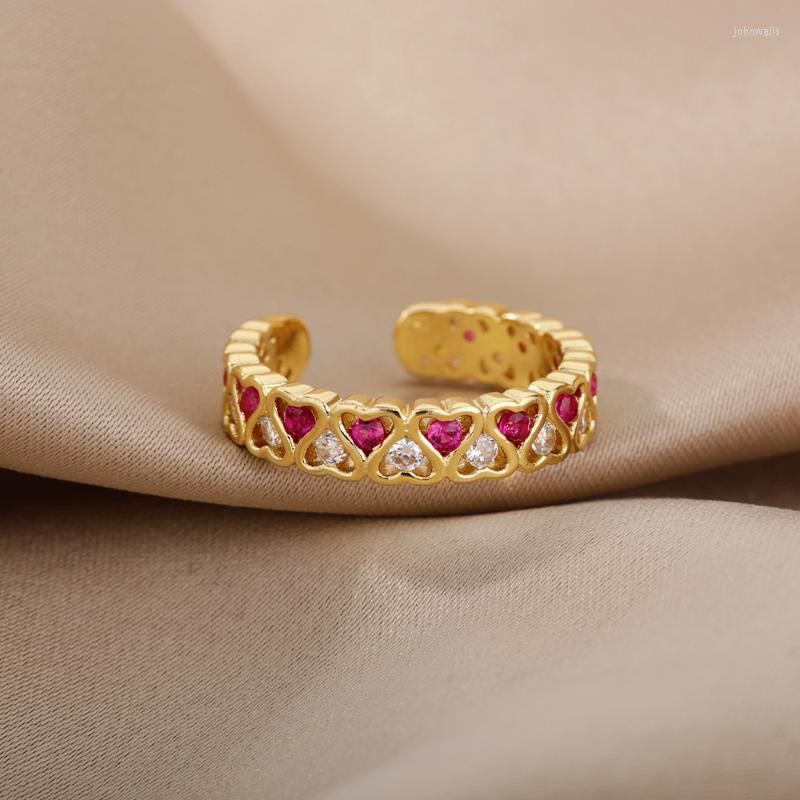 Cluster Rings Geometric Layered Heart Opening For Women Colorful Zircon Love Adjustable Finger Ring Punk Wedding Couple JewelryCluster
Cluster Rings Geometric Layered Heart Opening For Women Colorful Zircon Love Adjustable Finger Ring Punk Wedding Couple JewelryCluster