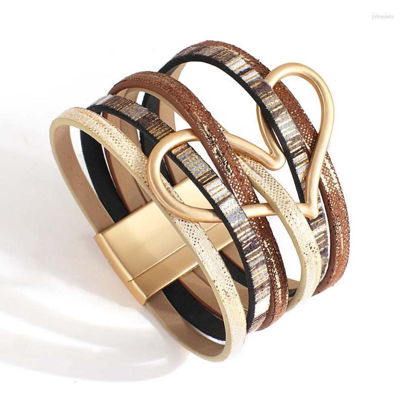 Charm Bracelets Amorcome Stylish Metal Heart Wrap Womens Multi Strand PU Leather Magnetic Bracelet Bohemian Statement Jewelry
Charm Bracelets Amorcome Stylish Metal Heart Wrap Womens Multi Strand PU Leather Magnetic Bracelet Bohemian Statement Jewelry