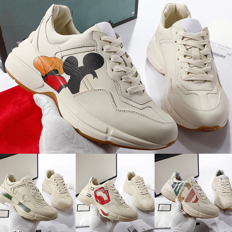 Luxury Rhyton Sneaker Casual Shoes Chunky Leather interlock Printed Vintage Logo Designer Men Women Platform Sneakers mouse mouth printed mens Old Dad Trainers, Shoes box
Luxury Rhyton Sneaker Casual Shoes Chunky Leather interlock Printed Vintage Logo Designer Men Women Platform Sneakers mouse mouth printed mens Old Dad Trainers, Shoes box