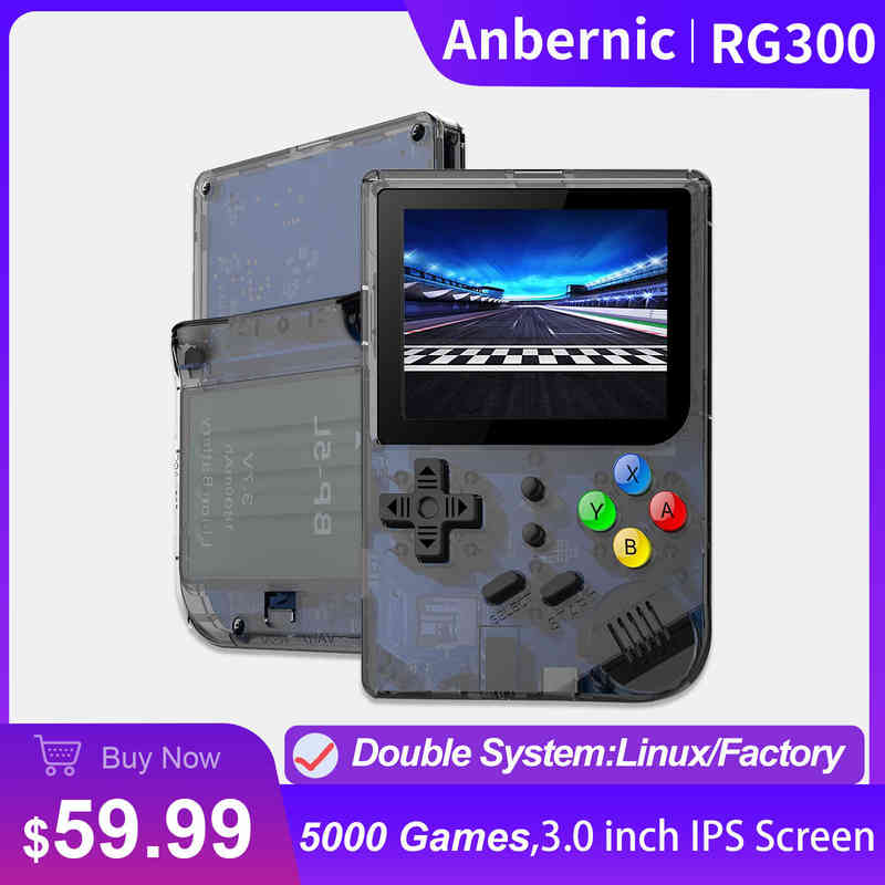 

Portable Game Players ANBERNIC NEW RG300 Retro Game Console IPS Screen 5000 Video Games 64G FW OS Tony 2.2 System Portable Handheld Consola Player T220916