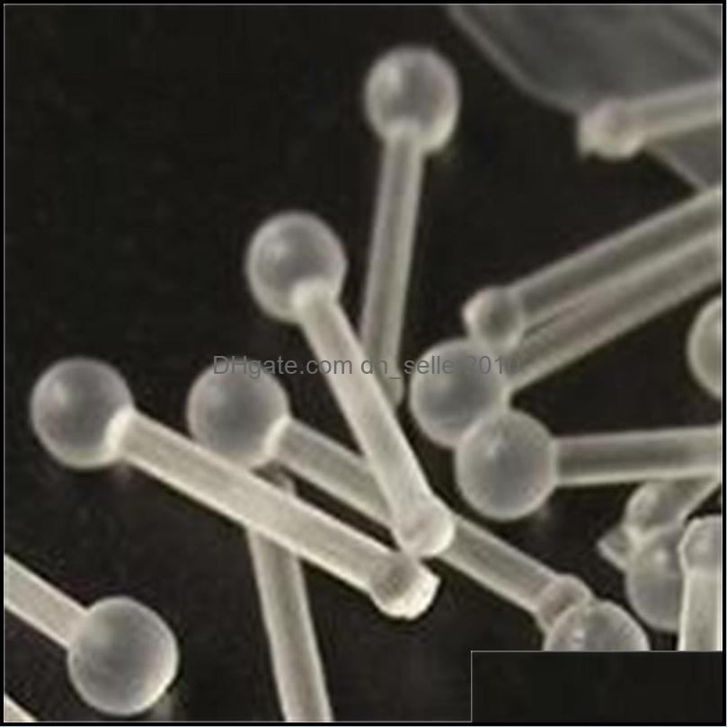 Nose Rings Studs Clear Noses Ring Studs Acrylic Nostril Bone Screw Nose Piercing Flexible Prevent Body Jewelry Accesso Dhseller2010 Dh4Hj