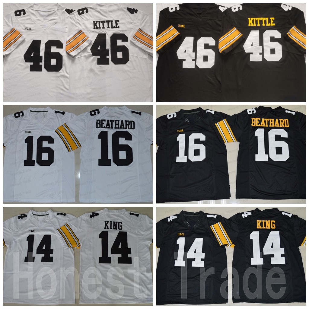 NCAA 46 George Kittle Football Jersey Iowa Hawkeyes College 94 Adrian Clayborn 16 C.J Beathard 14 Desmond King Black White Stitched Mens Jerseys, Men;as
NCAA 46 George Kittle Football Jersey Iowa Hawkeyes College 94 Adrian Clayborn 16 C.J Beathard 14 Desmond King Black White Stitched Mens Jerseys, Men;as