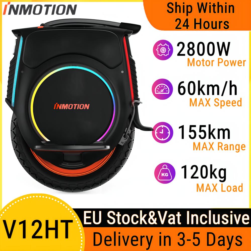 Inmotion V12HT Self Balance Scooter Multifunctional Touch Screen Smart Electric Unicycle High Torque EUC Wheel 2500W Powerful Monowheel Inclusive of VAT
Inmotion V12HT Self Balance Scooter Multifunctional Touch Screen Smart Electric Unicycle High Torque EUC Wheel 2500W Powerful Monowheel Inclusive of VAT