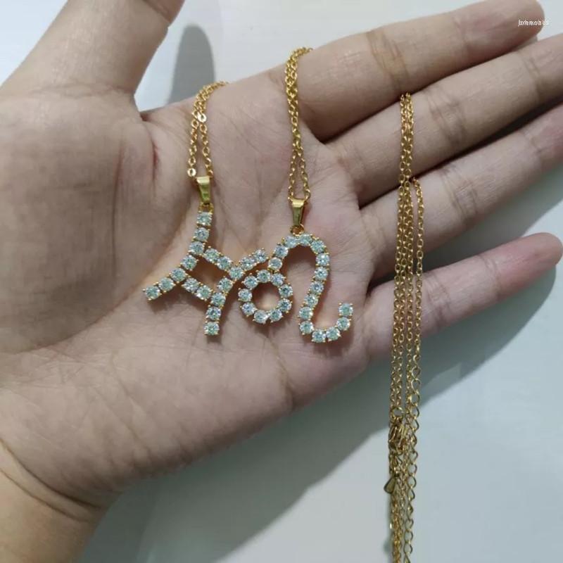 Pendant Necklaces 12 Constellation Crystal Zircon Zodiac Sign Necklace Libra Jewelry Punk Women Men Hip Hop Birthday Gifts 
Pendant Necklaces 12 Constellation Crystal Zircon Zodiac Sign Necklace Libra Jewelry Punk Women Men Hip Hop Birthday Gifts