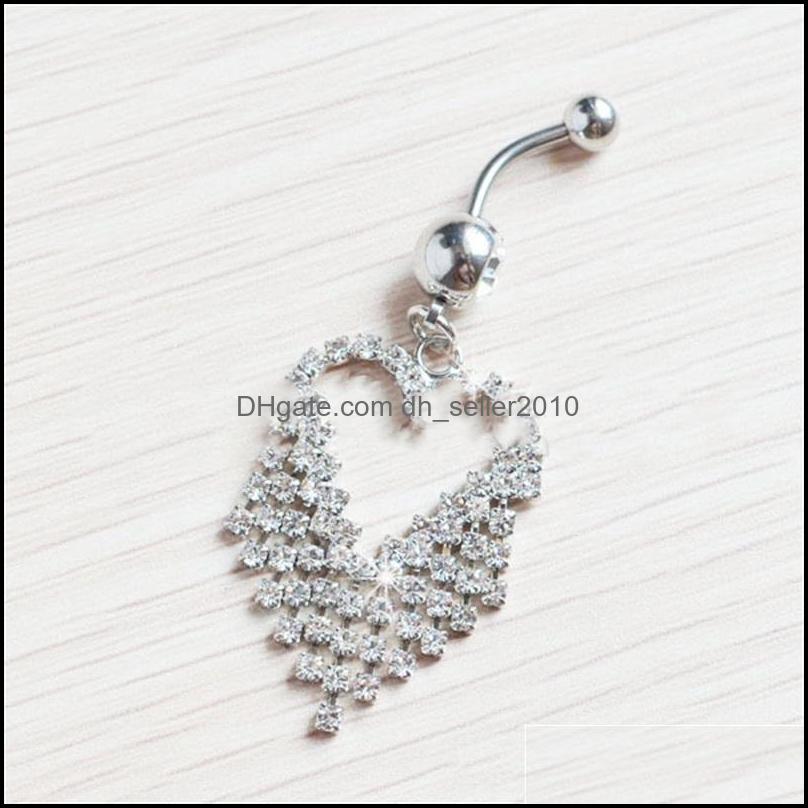 Navel Bell Button Rings 5 Colors Mix Heart Style Alloy Umbilical Ring Belly Button Navel Rings Body Piercing Jewelry D Dhseller2010 Dh3J0